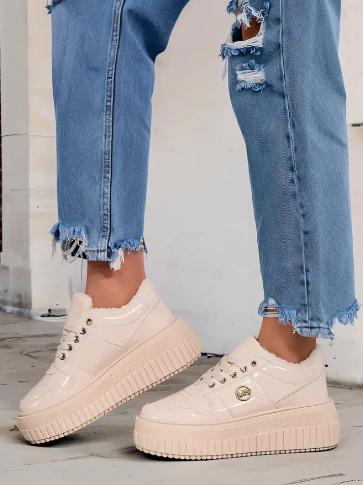 Royalfashion Ocieplane sneakersy damskie z futerkiem Rozit