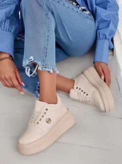 Royalfashion Ocieplane sneakersy damskie z futerkiem Rozit