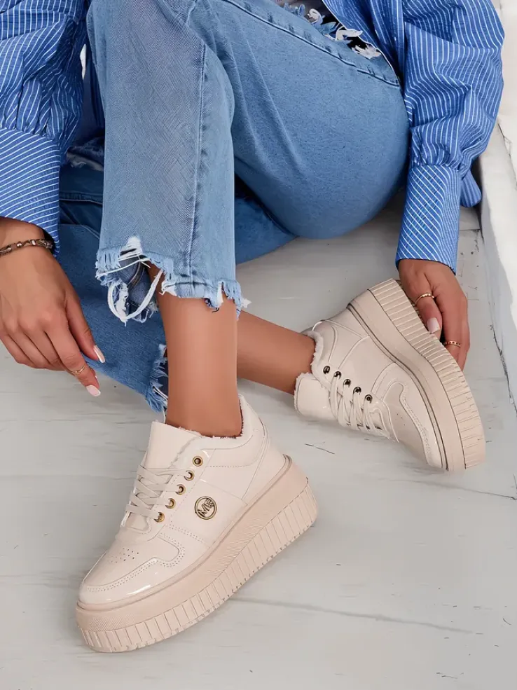 Royalfashion Ocieplane sneakersy damskie z futerkiem Rozit