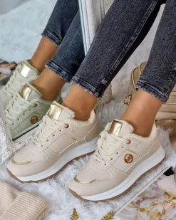 Royalfashion Ocieplane sneakersy damskie z futerkiem Boris