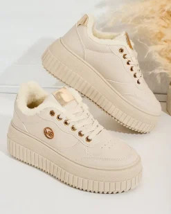 Royalfashion Ocieplane sneakersy damskie z futerkiem Sofi