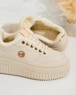 Royalfashion Ocieplane sneakersy damskie z futerkiem Sofi