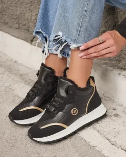 Royalfashion Ocieplane sneakersy damskie z futerkiem Ozzix