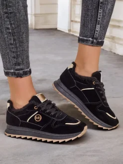 Royalfashion Ocieplane sneakersy damskie z futerkiem Boris