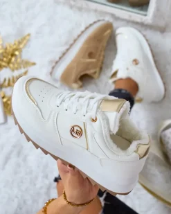 Royalfashion Ocieplane sneakersy damskie z futerkiem Boris