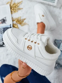 Royalfashion Ocieplane sneakersy damskie z futerkiem Rozit