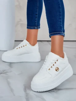 Royalfashion Ocieplane sneakersy damskie z futerkiem Rozit