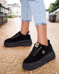 Royalfashion Ocieplane sneakersy damskie z futerkiem Nozii