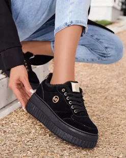 Royalfashion Ocieplane sneakersy damskie z futerkiem Nozii