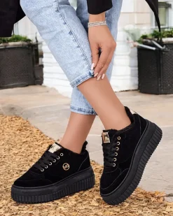 Royalfashion Ocieplane sneakersy damskie z futerkiem Nozii