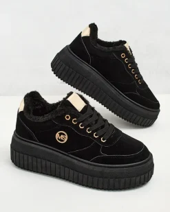 Royalfashion Ocieplane sneakersy damskie z futerkiem Nozii