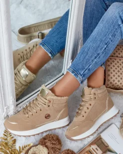 Royalfashion Ocieplane sneakersy damskie z futerkiem Casill