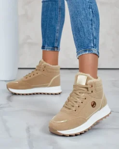 Royalfashion Ocieplane sneakersy damskie z futerkiem Casill