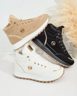 Royalfashion Ocieplane sneakersy damskie z futerkiem Casill