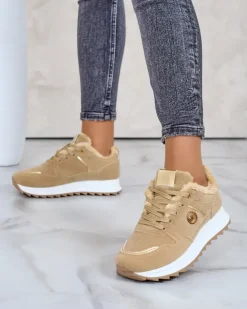 Royalfashion Ocieplane sneakersy damskie z futerkiem Boris