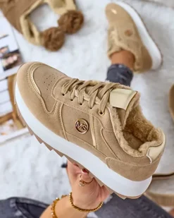 Royalfashion Ocieplane sneakersy damskie z futerkiem Boris