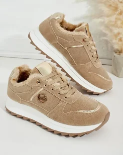 Royalfashion Ocieplane sneakersy damskie z futerkiem Boris