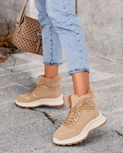 Royalfashion Ocieplane sneakersy damskie z futerkiem Mofell