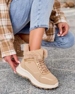 Royalfashion Ocieplane sneakersy damskie z futerkiem Mofell