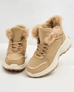 Royalfashion Ocieplane sneakersy damskie z futerkiem Mofell