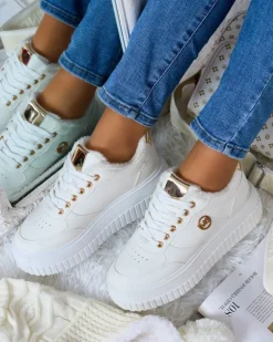 Royalfashion Ocieplane sneakersy damskie z futerkiem Sofi