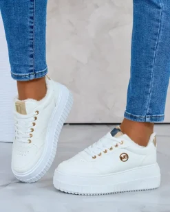 Royalfashion Ocieplane sneakersy damskie z futerkiem Sofi