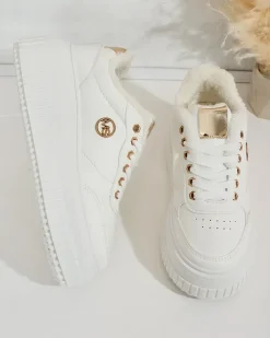 Royalfashion Ocieplane sneakersy damskie z futerkiem Sofi