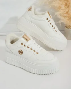 Royalfashion Ocieplane sneakersy damskie z futerkiem Sofi