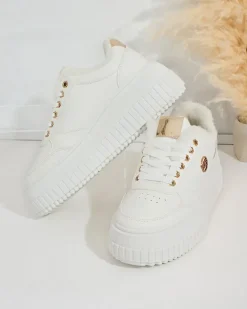 Royalfashion Ocieplane sneakersy damskie z futerkiem Sofi