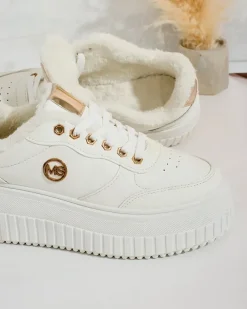 Royalfashion Ocieplane sneakersy damskie z futerkiem Sofi