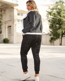 Royalfashion Ocieplane spodnie dresowe damskie PLUS SIZE