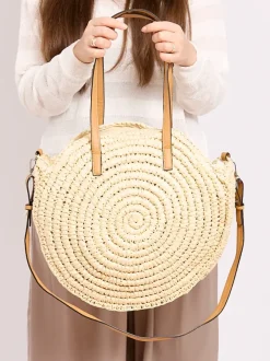 Royalfashion Okrągła torba wiklinowa