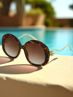 Royalfashion Okulary przeciwsłoneczne z ozdobnymi nausznikami Glam Shine