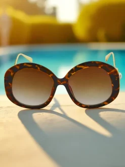 Royalfashion Okulary przeciwsłoneczne z ozdobnymi nausznikami Glam Shine