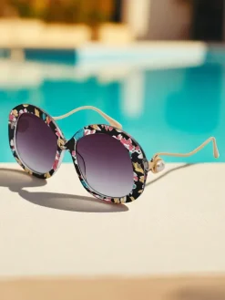 Royalfashion Okulary przeciwsłoneczne z ozdobnymi nausznikami Glam Shine