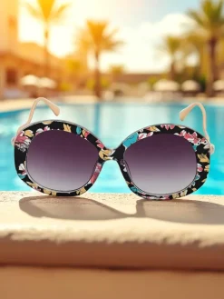 Royalfashion Okulary przeciwsłoneczne z ozdobnymi nausznikami Glam Shine