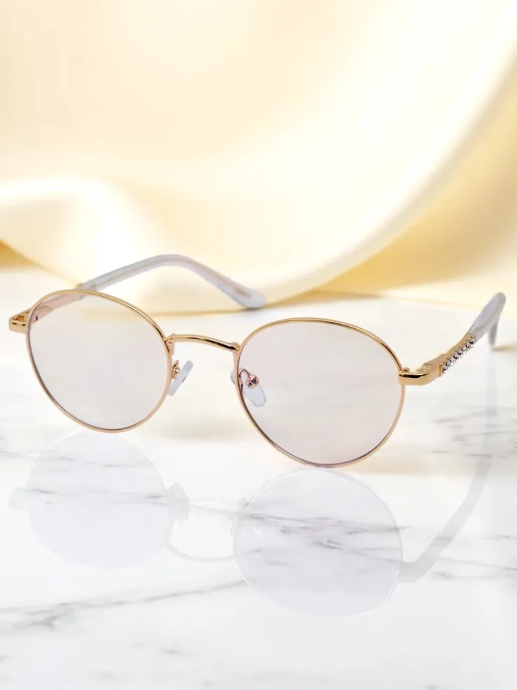 Royalfashion Okulary przeciwsłoneczne okrągłe lekko przyciemnione Felinea