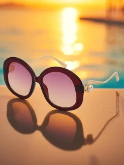 Royalfashion Okulary przeciwsłoneczne z ozdobnymi nausznikami Glam Shine