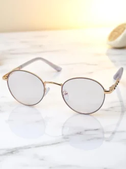 Royalfashion Okulary przeciwsłoneczne okrągłe lekko przyciemnione Felinea