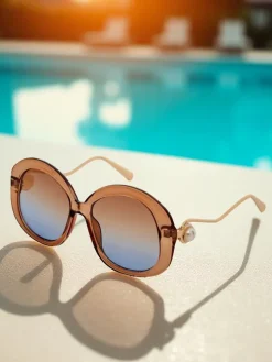 Royalfashion Okulary przeciwsłoneczne z ozdobnymi nausznikami Glam Shine