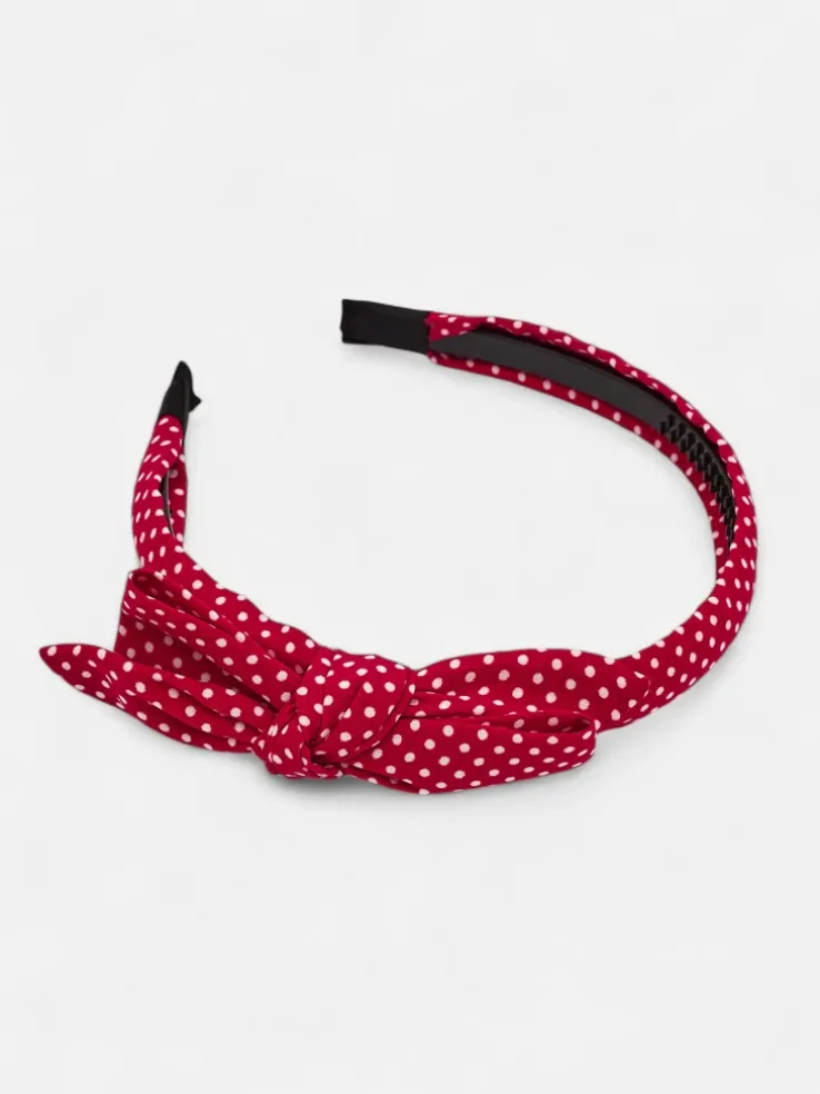Royalfashion Opaska damska w kropeczki z kokardką