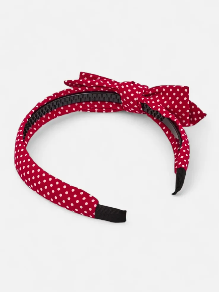 Royalfashion Opaska damska w kropeczki z kokardką