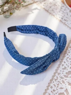 Royalfashion Opaska do włosów z kokardką w kropeczki Lilka