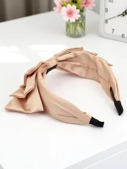 Royalfashion Opaska do włosów satynowa z kokardką Celine