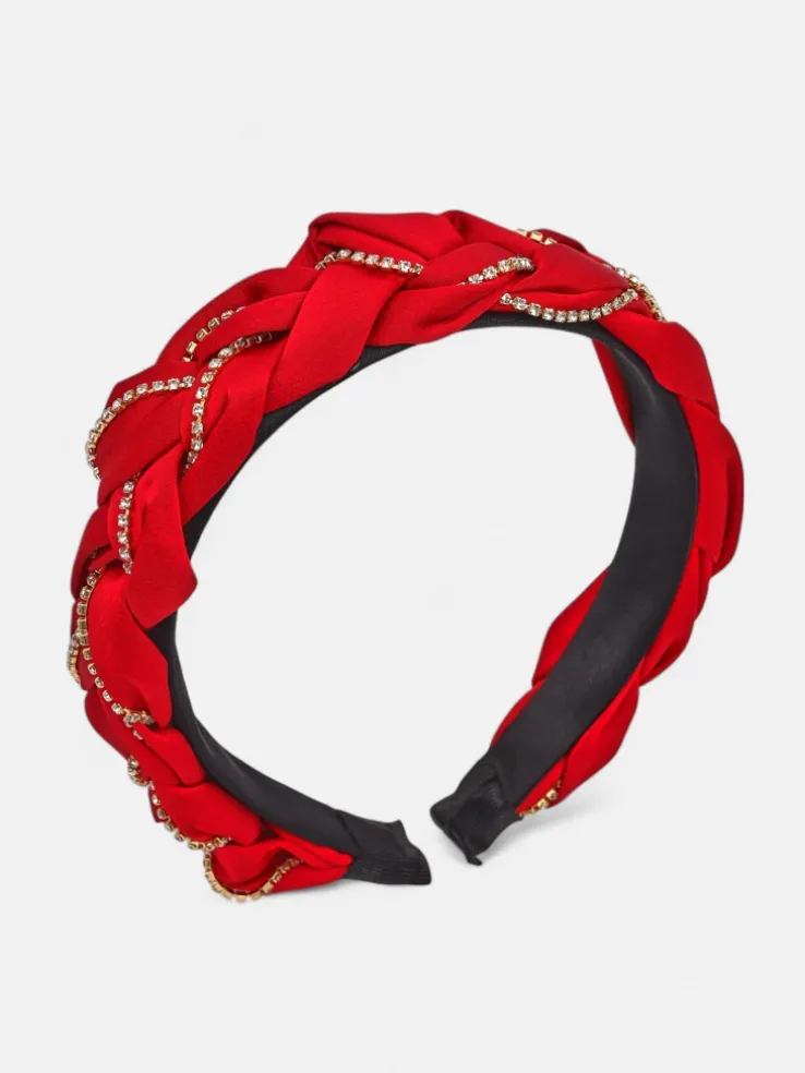 Royalfashion Opaska do włosów z pleceniem w warkocz zdobiona cyrkoniami