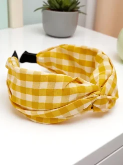 Royalfashion Opaska do włosów w kratkę Claras