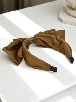 Royalfashion Opaska do włosów satynowa z kokardką Celine