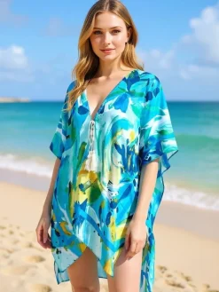 Royalfashion Pareo- Tunika letnia plażowa damska wzorzysta Wild Coast