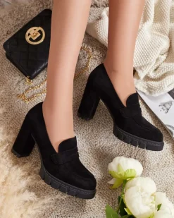 Royalfashion Półbuty damskie na wysokim słupku Sluppe