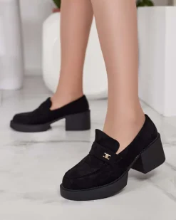 Royalfashion Półbuty damskie na wysokim słupku Pegorami